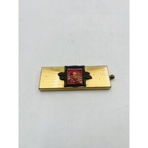 Mid Century Gold Tone POSTAGE STAMP HOLDER. Excellent Preowned Condition.